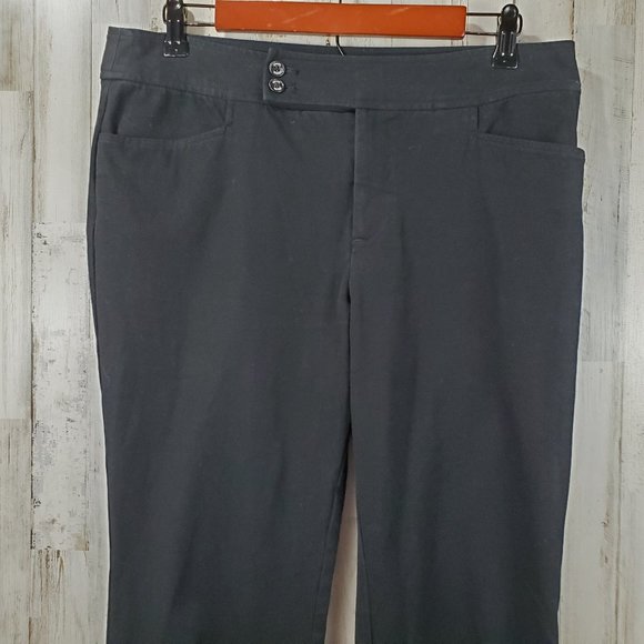 Chaps Womens Pants 10 Black Career Stretch Cotton Blend R3 - Picture 2 of 7